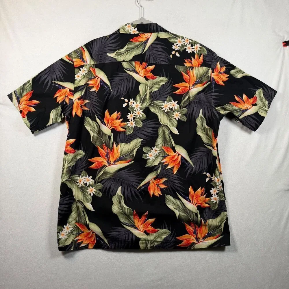 Pacific Legend Hawaiian Shirt XL Birds of Paradise Floral Made in Hawaii Cotton